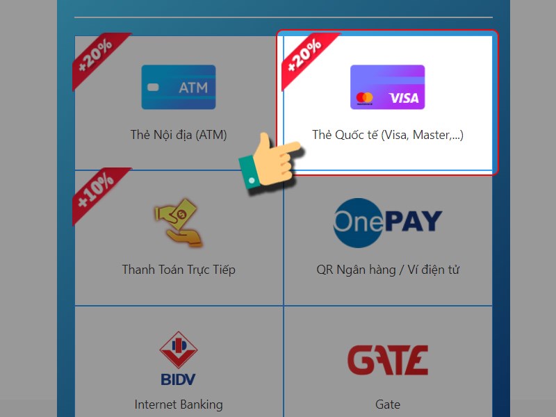 Thanh to&aacute;n thẻ quốc tế