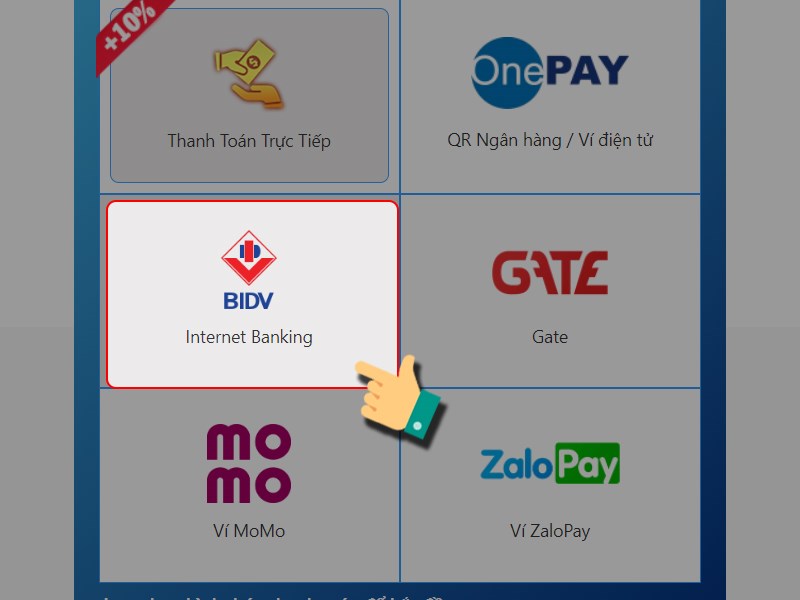 Chọn phương thức thanh to&aacute;n