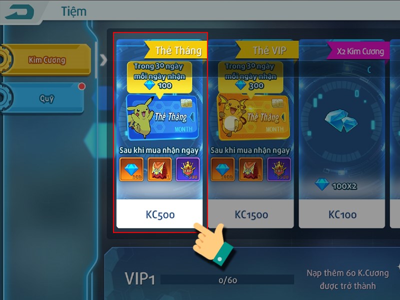 Chọn g&oacute;i nạp