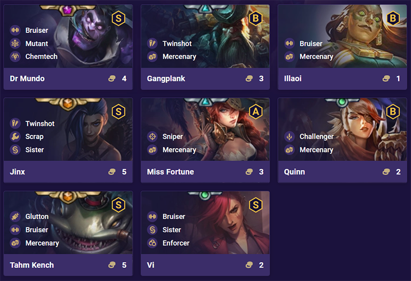 Danh s&aacute;ch tướng đội h&igrave;nh Ngoại BInh Chị Em Đấu Sĩ DTCL M&ugrave;a 6