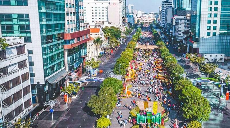 Phố đi bộ Nguyễn Huệ khi nhìn từ trên cao