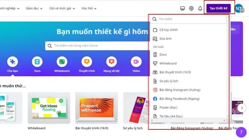 Chọn tạo thiết kế