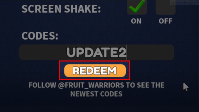 Code Fruit Warriors update mới nhất tháng 11/2023