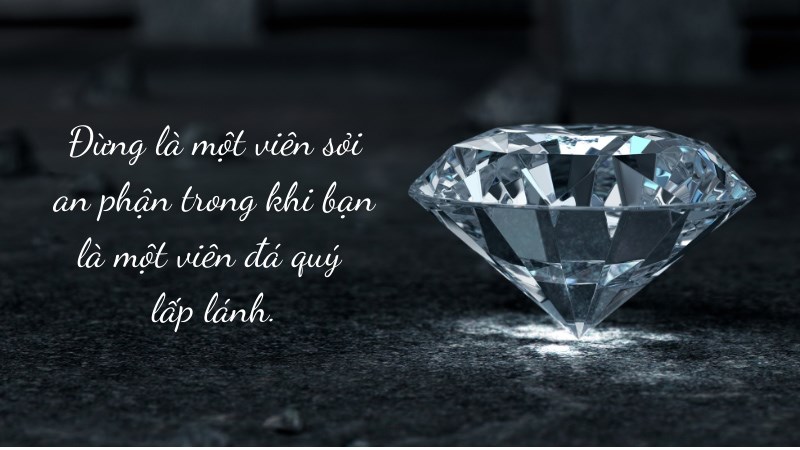 Đừng là một viên sỏi an phận trong khi bạn là một viên đá quý  lấp lánh.