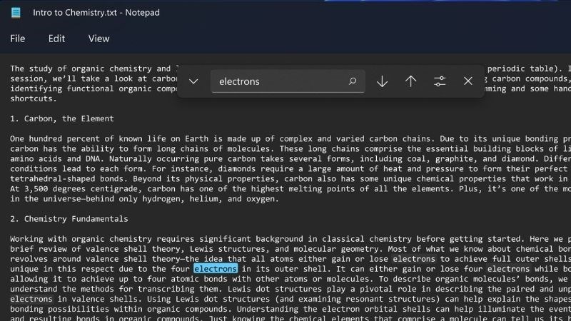T&iacute;nh năng t&igrave;m kiếm tr&ecirc;n Notepad