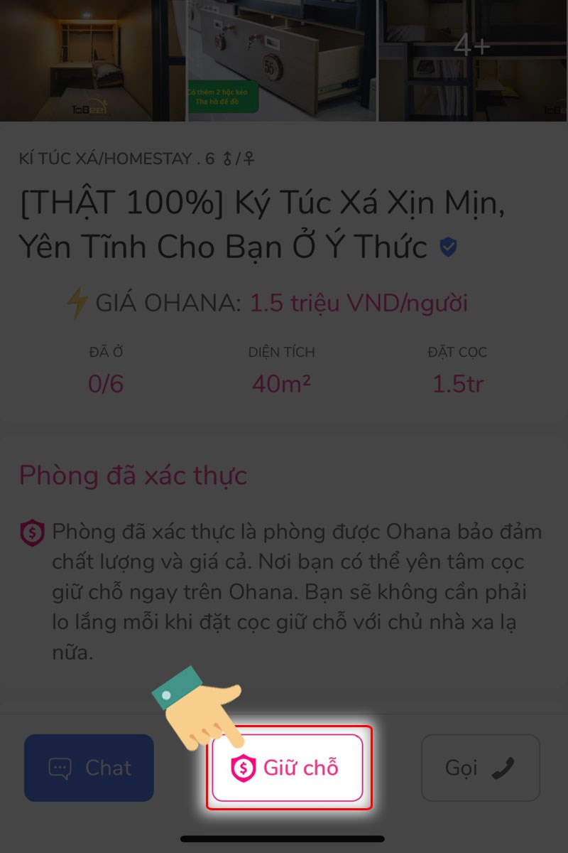 Chọn Giữ chỗ