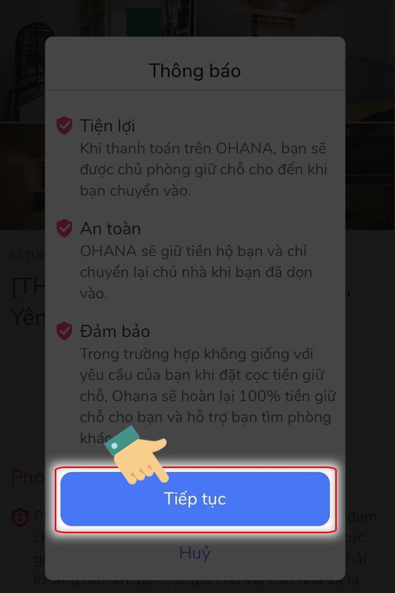 Chọn Tiếp tục