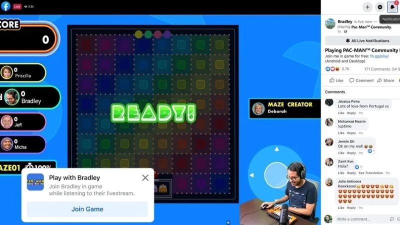 Người chơi c&oacute; thể tham gia tr&ograve; chơi c&ugrave;ng streamer