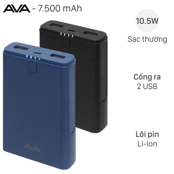 Pin sạc dự ph&ograve;ng 7500 mAh AVA DS630