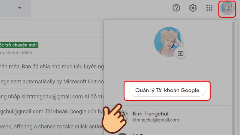 Chọn Quản lý Tài khoản Google