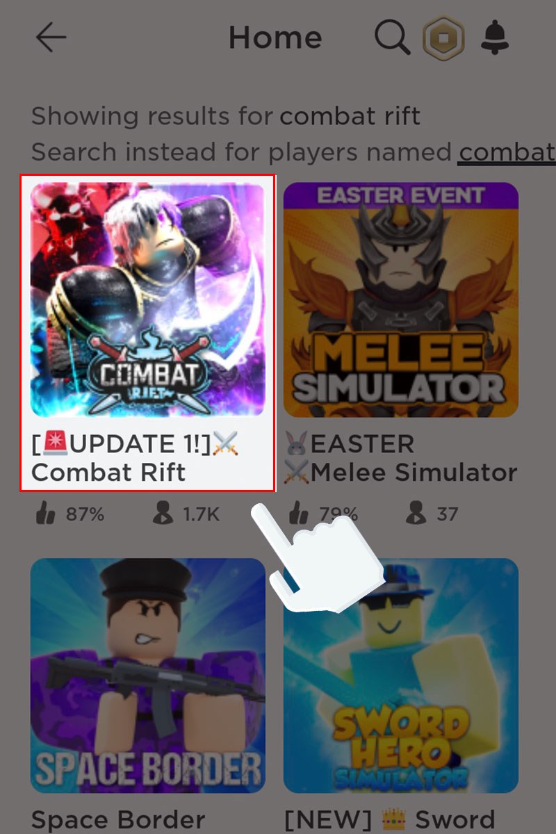 Tìm và chọn game Combat Rift Tìm và chọn game Combat Rift