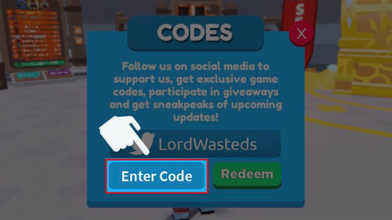 Nhập code vào ô Enter Here Nhập code vào ô Enter Here