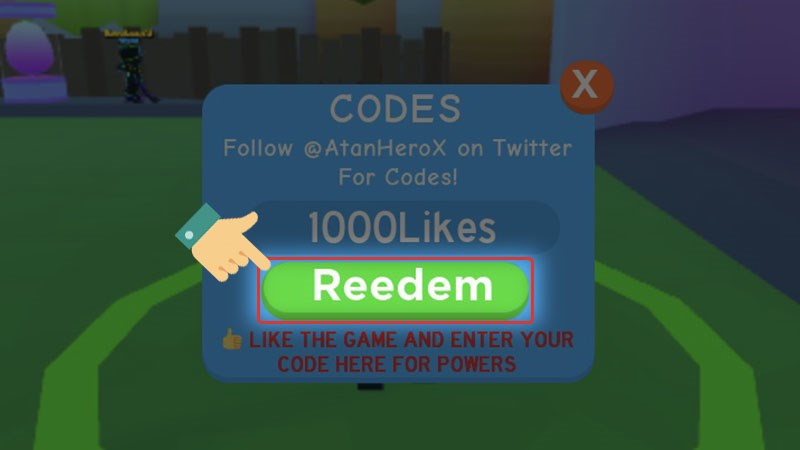 Nhấn Reedem để nhận thưởng từ code