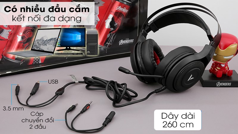 Tai nghe chụp tai Gaming Rapoo VH520C Đen