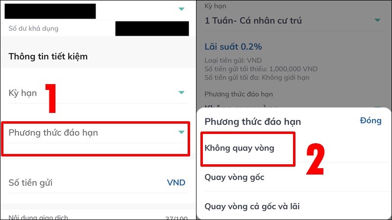 Chọn Không quay vòng