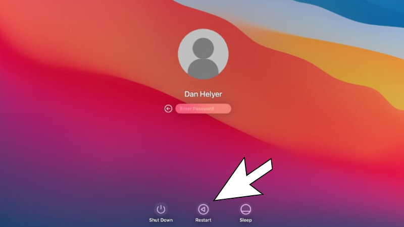 Khởi động lại macbook 
