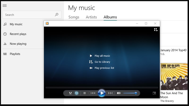 Sự khác biệt giữa Groove music và Windows media player