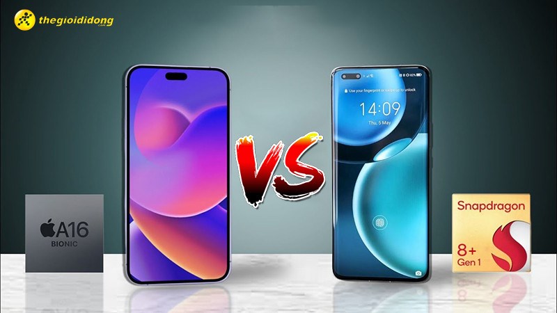 so s&aacute;nh chip Snapdragon 8 Gen 1 v&agrave; Apple A16 Bionic để xem chip n&agrave;o mạnh hơn