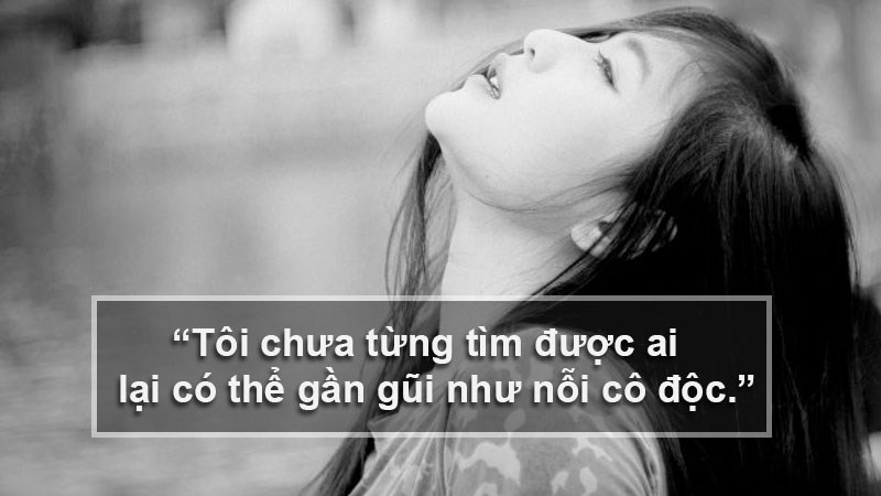 Tôi chưa từng tìm được ai lại có thể gần gũi như nỗi cô độc