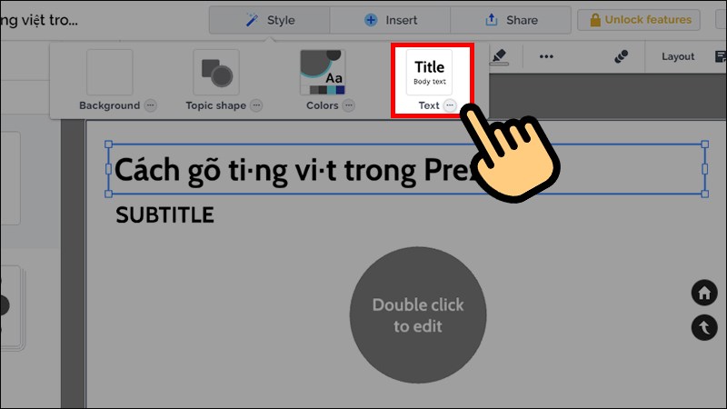 Chọn Text