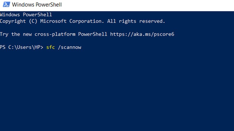 Nhập lệnh sfc /scannow rồi nhấn enter