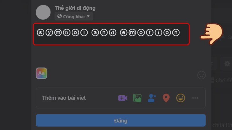 Nhấn chuột phải chọn Paste hoặc nhấn tổ hợp ph&iacute;m Ctrl + V để ch&eacute;p d&ograve;ng chữ bạn vừa lưu qua status bạn đang viết tr&ecirc;n Facebook