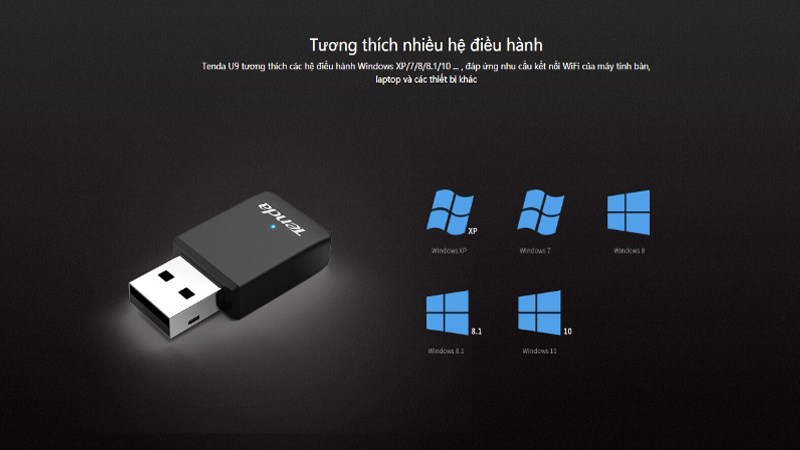 USB Wifi chuẩn AC 650Mbps Tenda U9
