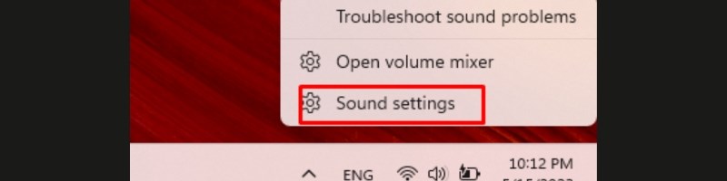 Chọn Sound Settings