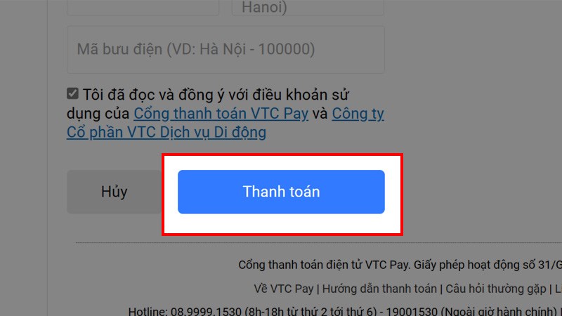 nạp v&iacute; Scoin bằng thẻ quốc tế bước 6
