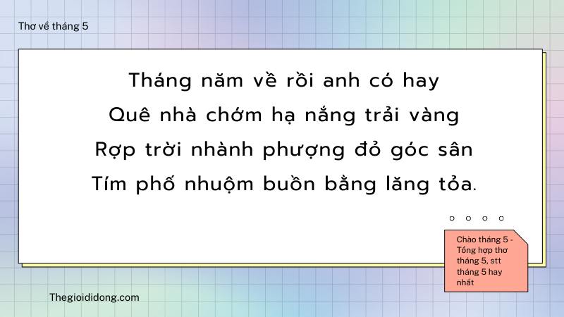 Thơ tháng 5 hay nhất