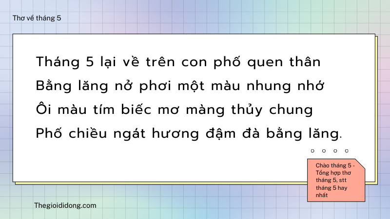 Thơ tháng 5 hay nhất&nbsp;