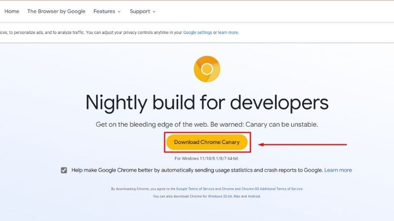 Tải xuống Chrome Canary Tải xuống Chrome Canary