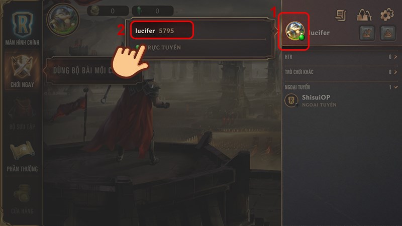 Giữ chọn avatar của bạn để hiện ID