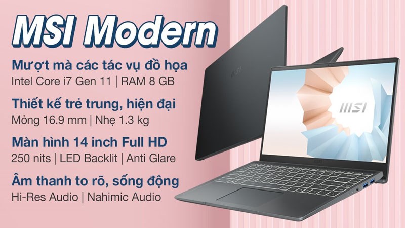 Laptop MSI Modern 14 B11MOU i7 1195G7