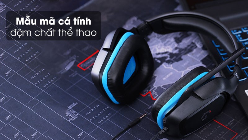 Tai nghe chụp tai Gaming Logitech G431 7.1 Đen Xanh