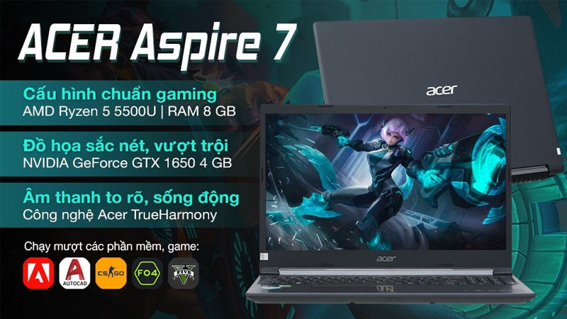 Laptop Acer Aspire 7 Gaming A715 42G R4ST R5