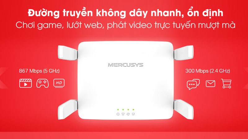Router Wifi Chuẩn AC1200 Mercusys AC10 