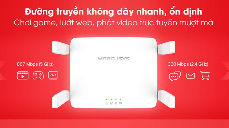 Router Wifi Chuẩn AC1200 Mercusys AC10