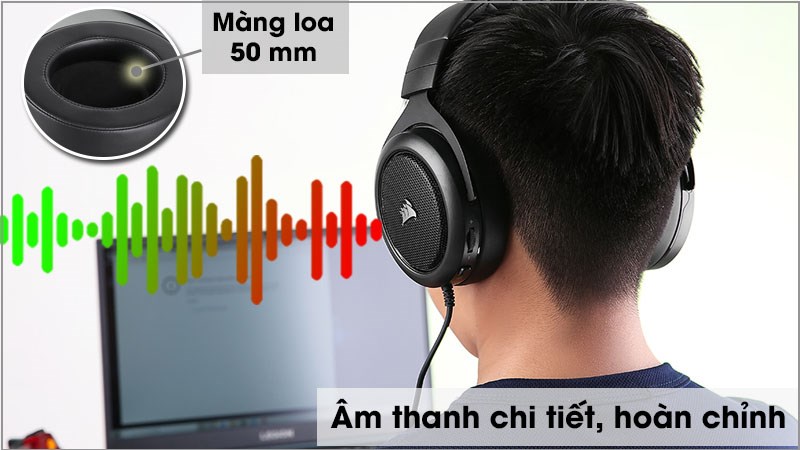 Tai nghe Gaming Corsair HS50 PRO Stereo Carbon