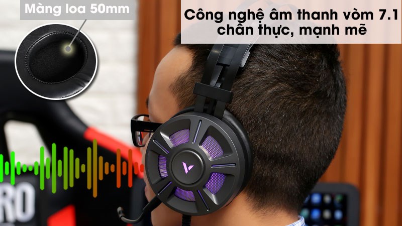 Tai nghe chụp tai Gaming 7.1 Rapoo VH510