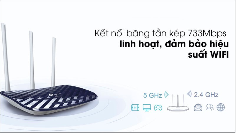 Router Wifi Chuẩn AC750 Băng Tần Kép TP-Link Archer C20