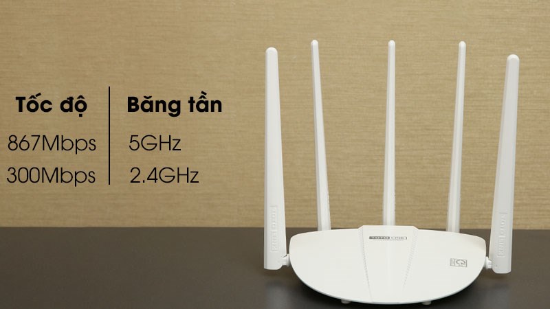 Router Wifi Chuẩn AC1200 Totolink A810R 