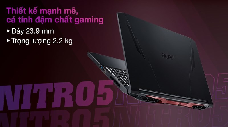 Thiết kế c&aacute; t&iacute;nh của laptop Acer Nitro 5 Gaming AN515 56 5256 i5
