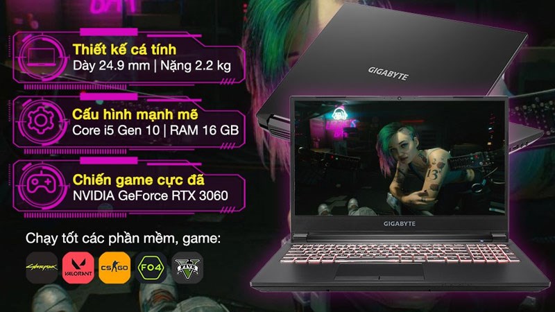 Cấu h&igrave;nh Gigabyte Gaming G5 i5 10500H 