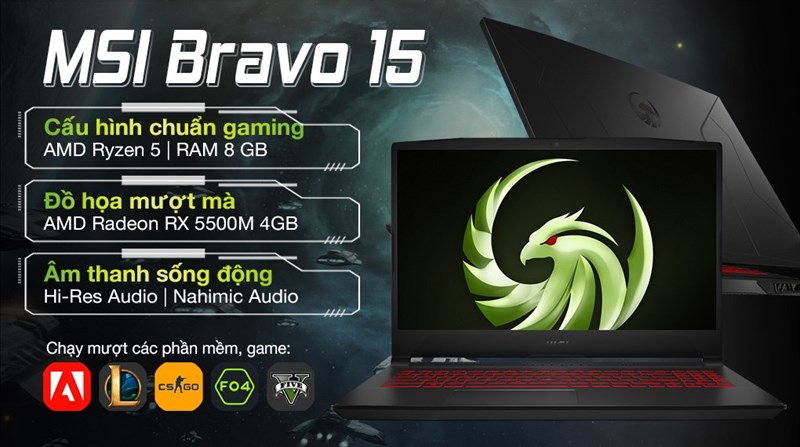 Điểm nổi bật laptop MSI Gaming Bravo 15 B5DD R5 5600H