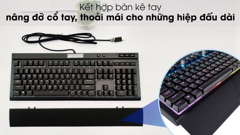 Bàn Phím Cơ Có Dây Gaming Corsair K68 RGB Mechanical Đen