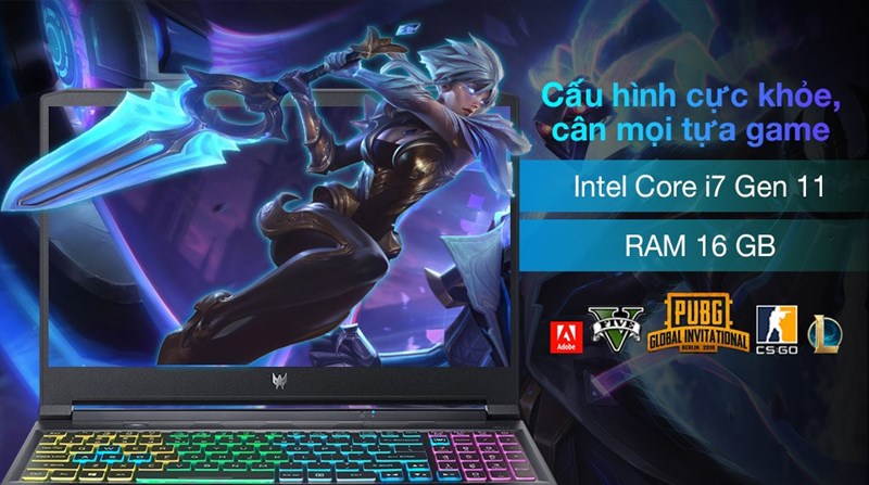 Cấu h&igrave;nh laptop Acer Predator Triton 300 PT315 53 75LQ i7