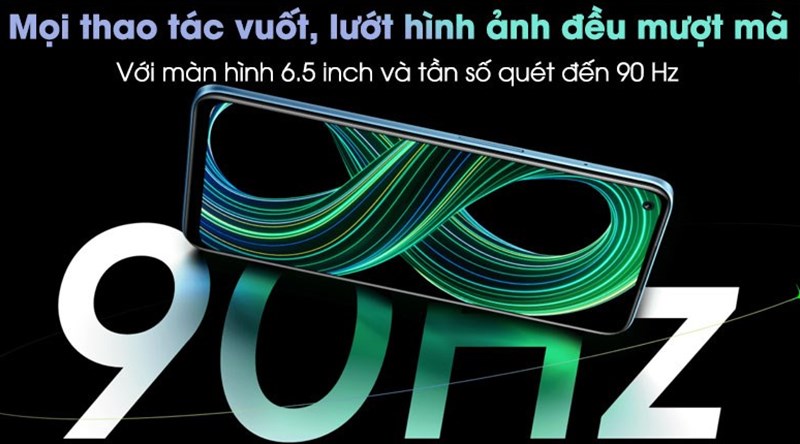 M&agrave;n h&igrave;nh Realme 8 5G cho tần số qu&eacute;t cao 