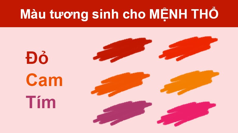 Màu đỏ, cam, tím