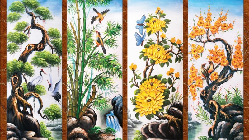 Tranh Tứ quý phổ biến ở Việt Nam